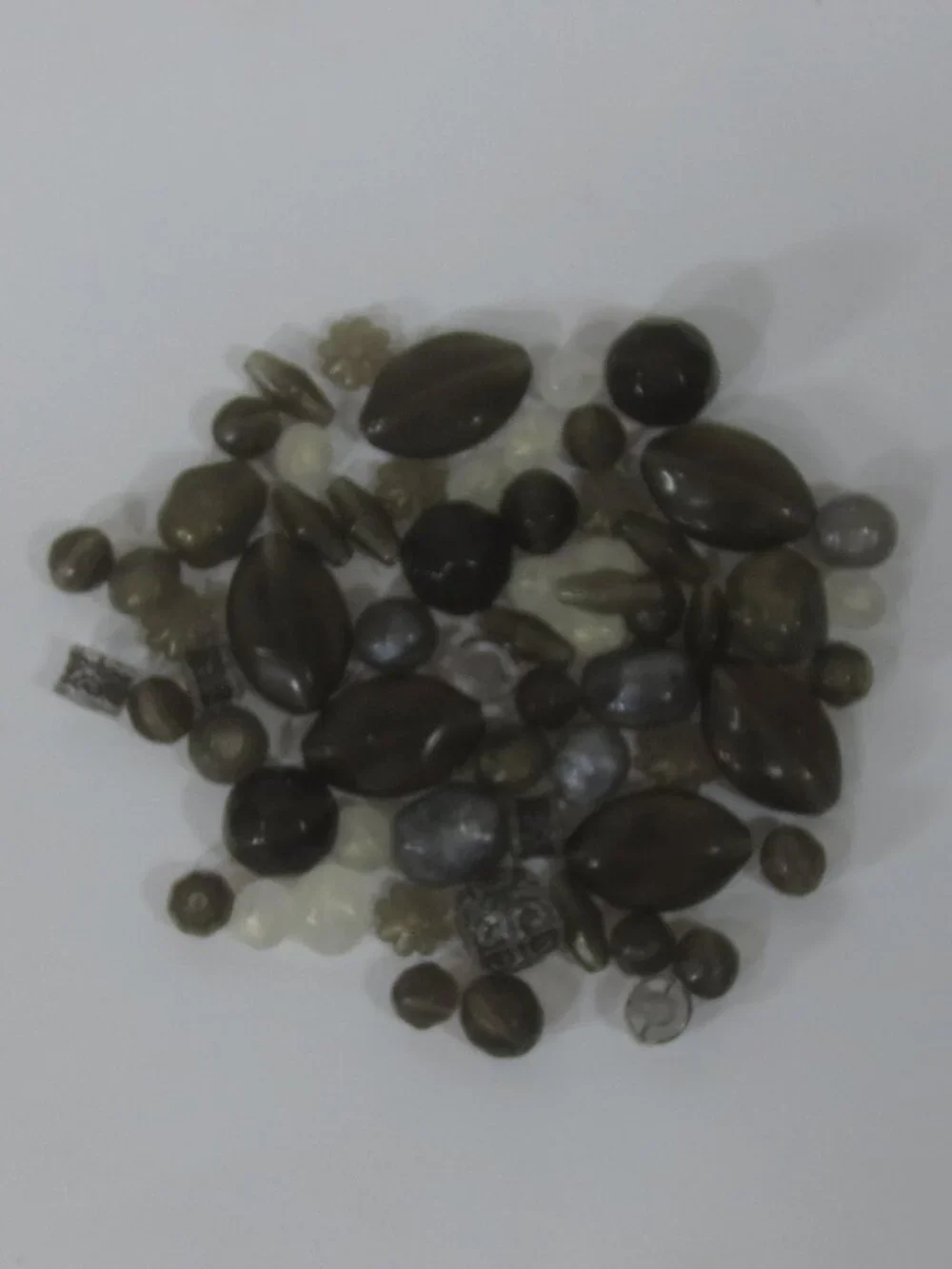 NEW Darice Beads Jet Mix Gray Clear White Acrylic Multi Sizes Lot 6 Bags 1.7 Oz